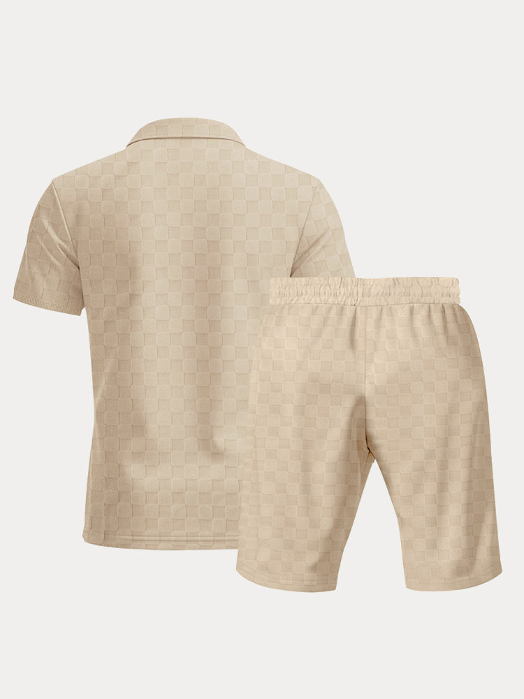 Timeless Checkered Shirt Shorts Set
