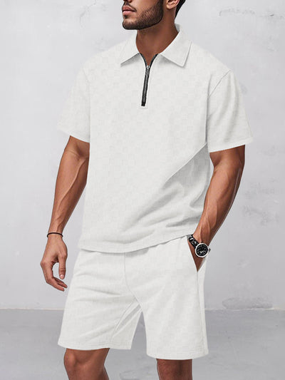 Timeless Checkered Shirt Shorts Set