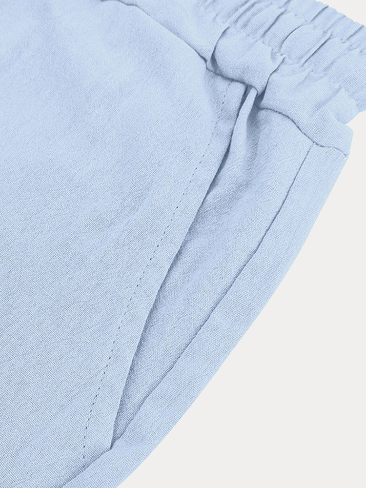 Modern Basic Cotton Shirt Shorts Set