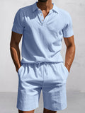 Modern Basic Cotton Shirt Shorts Set