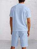 Modern Basic Cotton Shirt Shorts Set