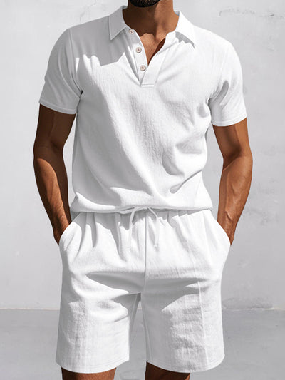Modern Basic Cotton Shirt Shorts Set