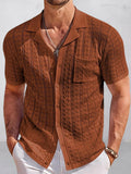 Casual Breathable Textured Knit Shirt
