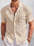 Casual Breathable Textured Knit Shirt