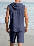Premium Cotton Hooded Tank Shorts Set