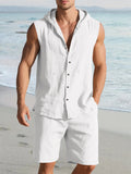 Premium Cotton Hooded Tank Shorts Set