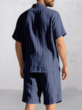 Comfort Cotton Stripe Shirt Shorts Set