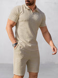 Trendy Textured Polo Shorts Outfit