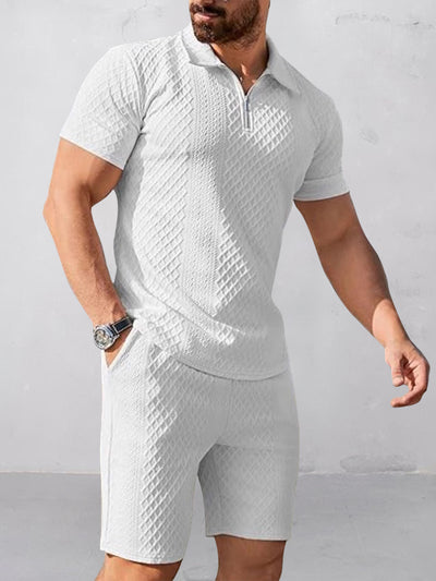 Trendy Textured Polo Shorts Outfit