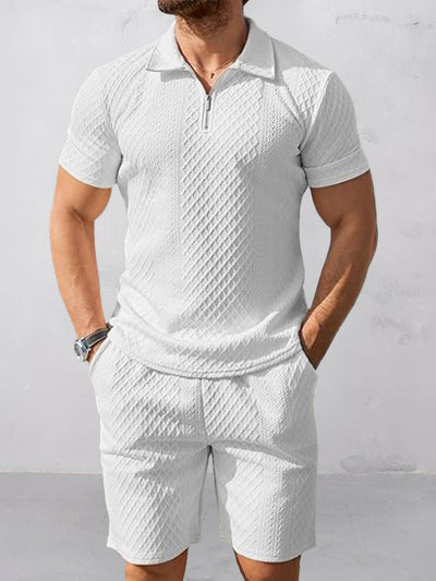 Trendy Textured Polo Shorts Outfit