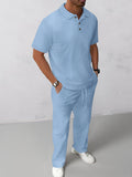 Stylish Jacquard Textured Polo Shirt Set