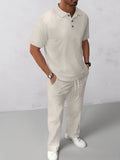 Stylish Jacquard Textured Polo Shirt Set