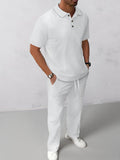 Stylish Jacquard Textured Polo Shirt Set