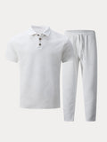 Stylish Jacquard Textured Polo Shirt Set