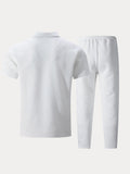 Stylish Jacquard Textured Polo Shirt Set