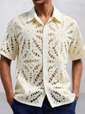 Trendy Openwork Crochet Knit Shirt