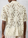 Trendy Openwork Crochet Knit Shirt