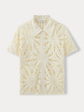 Trendy Openwork Crochet Knit Shirt