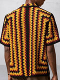 Trendy Openwork Crochet Knit Shirt