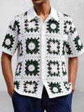 Trendy Openwork Crochet Knit Shirt