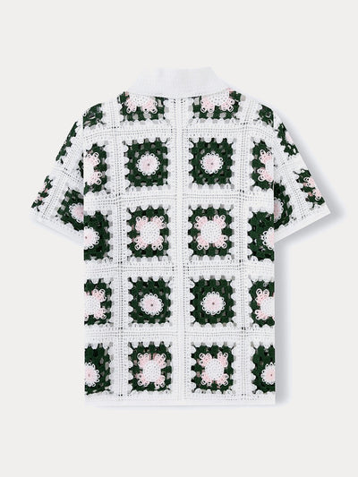 Trendy Openwork Crochet Knit Shirt
