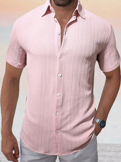 Comfort Jacquard Textured Casual Shirt