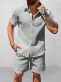 Versatile Jacquard Textured Casual Set
