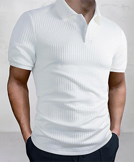 Stylish Jacquard Textured Polo Shirt