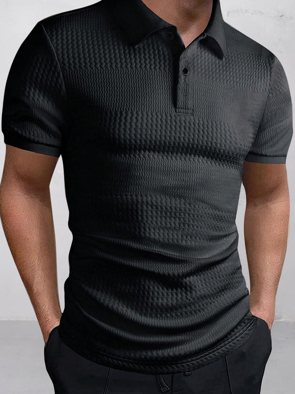 Stylish Jacquard Textured Polo Shirt