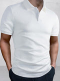 Stylish Jacquard Textured Polo Shirt