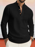 Casual Comfy Waffle Henley Shirt