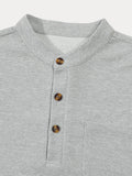 Casual Comfy Waffle Henley Shirt