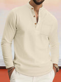 Casual Comfy Waffle Henley Shirt