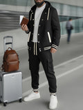 Sporty Hooded Jacket Pants Set