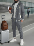 Sporty Hooded Jacket Pants Set