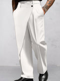 Modern Asymmetric Patchwork Suit Pants