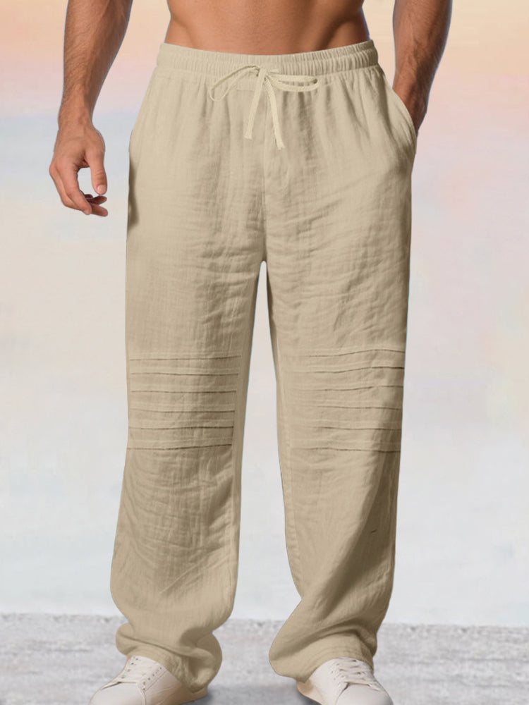 Casual 100% Cotton Drawstring Waist Pants