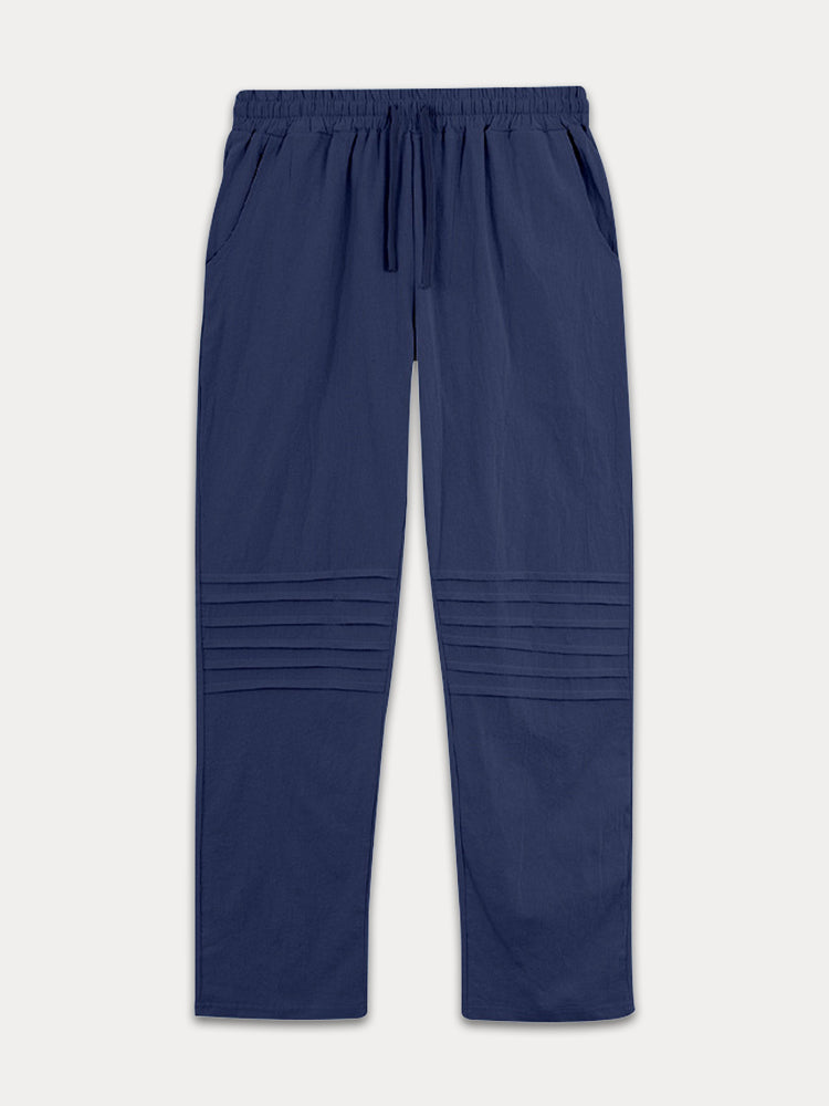 Casual 100% Cotton Drawstring Waist Pants