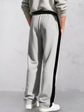 Casual Contrast Color Drawstring Jogger Pants