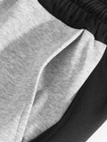 Casual Contrast Color Drawstring Jogger Pants