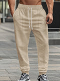 Casual Loose Fit Jacquard Jogging Pants
