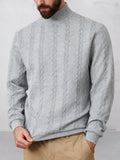 Casual High Collar Jacquard Sweatshirt