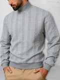Casual High Collar Jacquard Sweatshirt