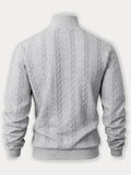 Casual High Collar Jacquard Sweatshirt