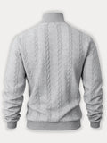 Casual High Collar Jacquard Sweatshirt