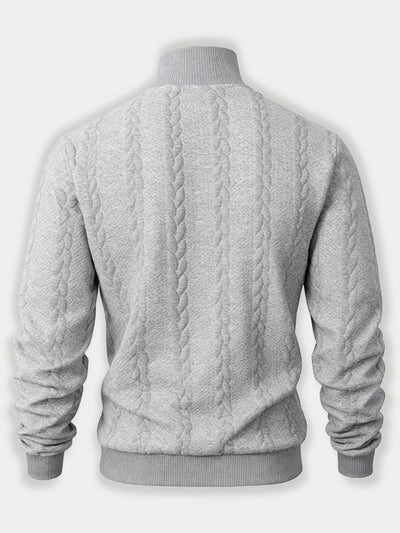 Casual High Collar Jacquard Sweatshirt