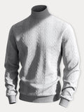 Casual High Collar Jacquard Sweatshirt