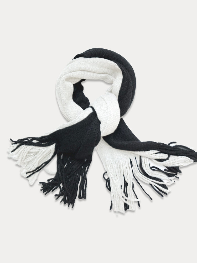 Versatile Two-Tone Warm Scarf