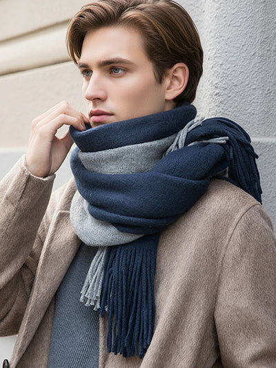 Versatile Two-Tone Warm Scarf