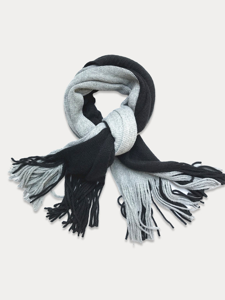 Versatile Two-Tone Warm Scarf